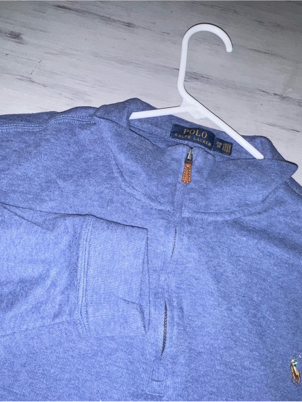 Polo Ralph Lauren Estate Rib Quarter Zip Pullover Blue 2XB Big & Tall